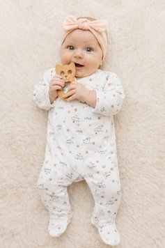 Чоловічок з начосом молочного кольору з принтом "I love you" для новонароджених Т44 Фт56 I love you - виробник одягу для новонароджених TimiTex