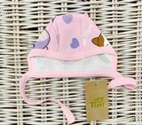 Шапочка на байці з зав'язками рожевого кольору з принтом "squishmallows" для дівчинки Т09/1 Фт38-40 squishmallows - виробник одягу для новонароджених TimiTex